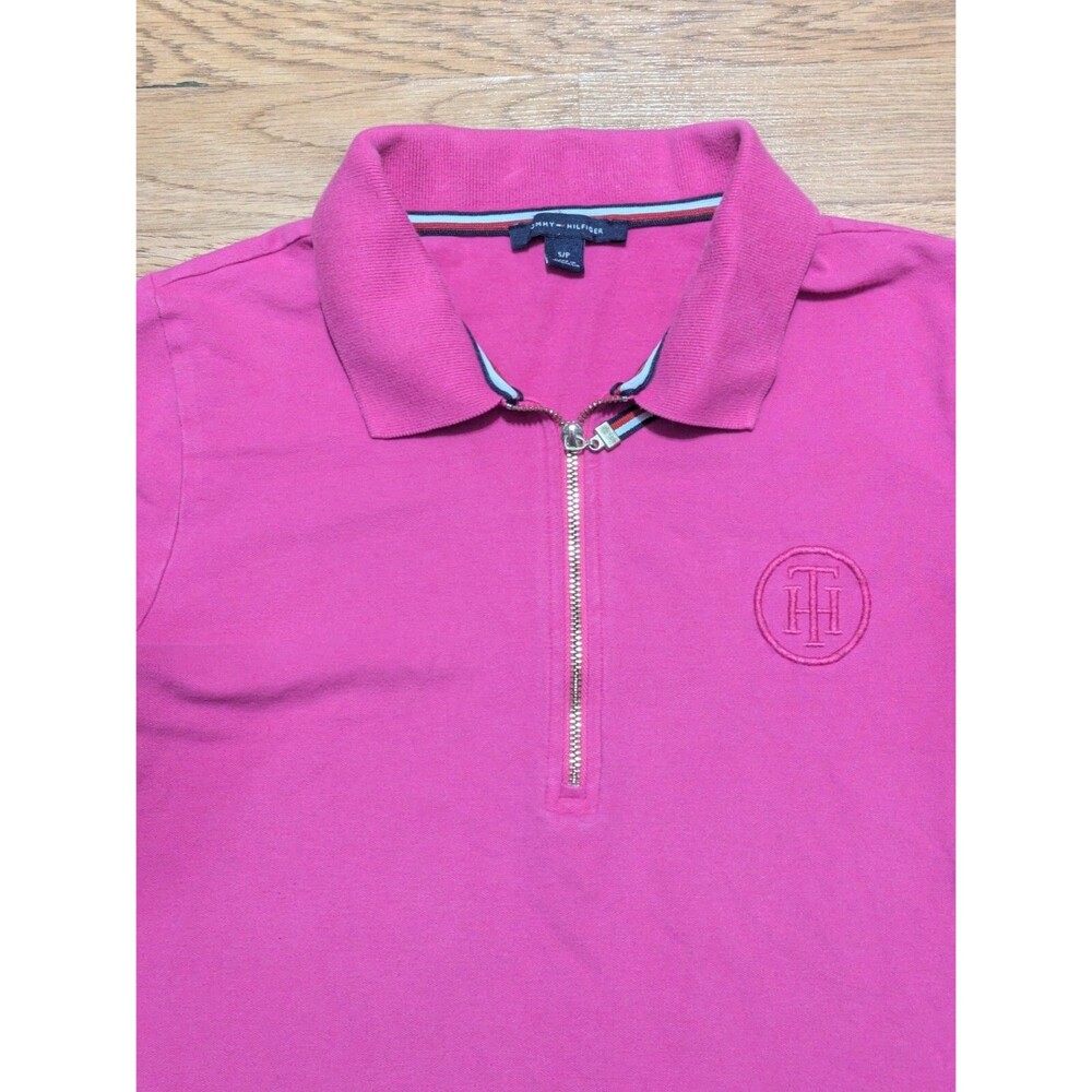 Tommy Hilfiger‎ Women's Short Sleeve Zip Up Pullover Polo Shirt, S